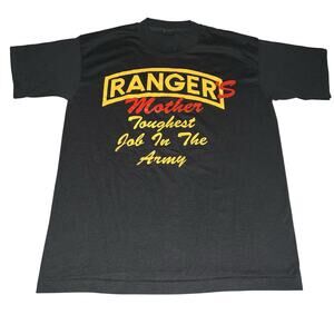 Vintage 90s Black Rangers Mother Toughest Job In The Army Shirt L USA